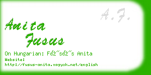 anita fusus business card